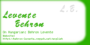 levente behron business card